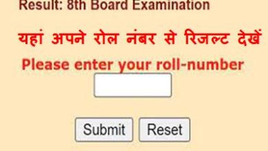 Rajasthan-Board-8th-Result-2023-Roll-Number-Wise, कक्षा-8th-रिजल्ट-रोल-नंबर-से-चेक-करें