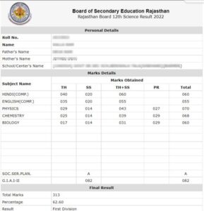 RBSE 12th Result 2024 (RBSE 12th Result 2024 Hindi) - राजस्थान बोर्ड 12वीं @rajresults.nic.in